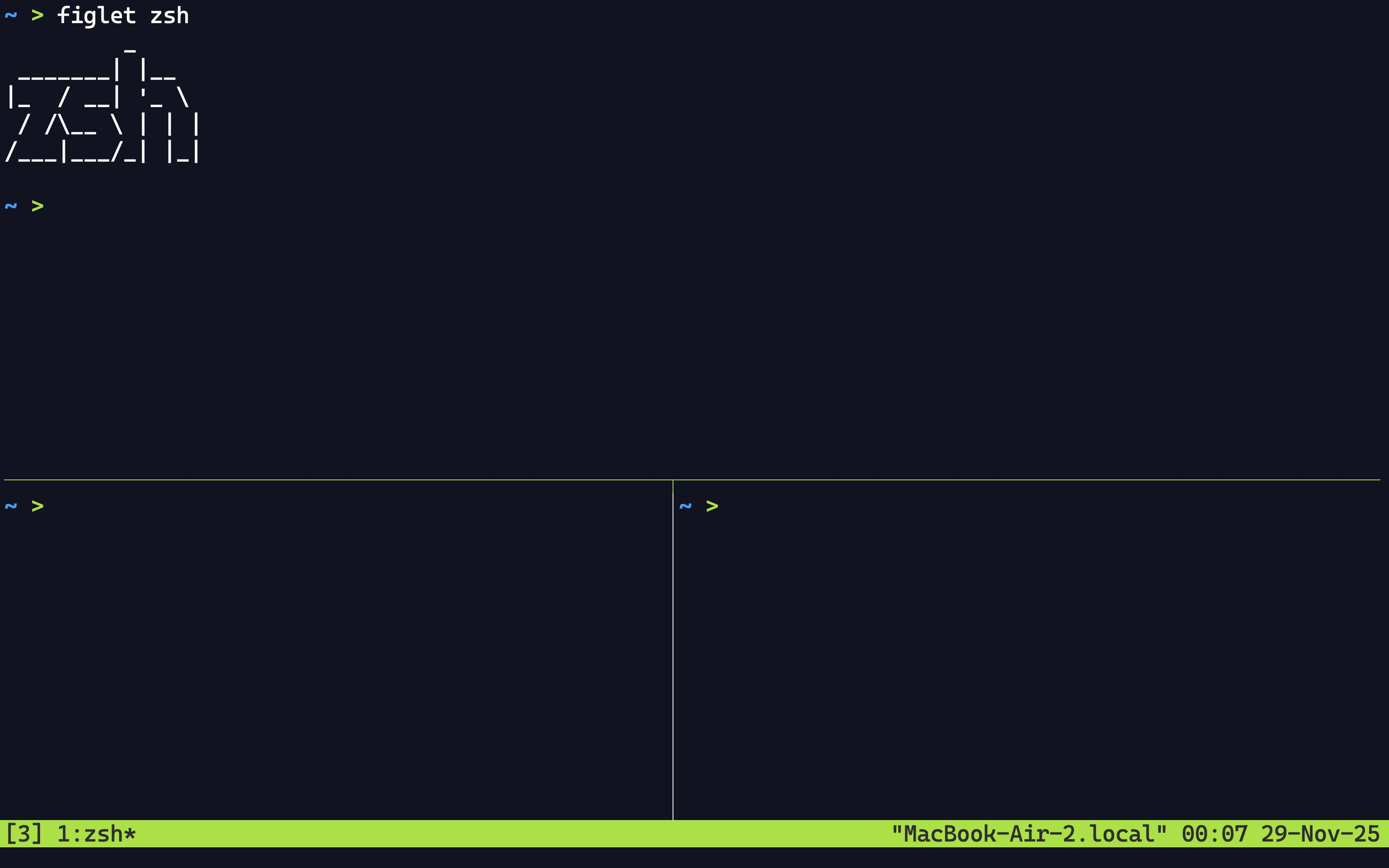 tmux splits